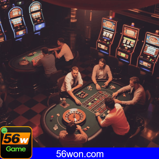 Imagem promocional do cassino online da 56W mostrando jogos ao vivo